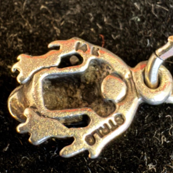 Silver Frog Pendant marked Sterling/14k Pendant 💥READ - Picture 2 of 7